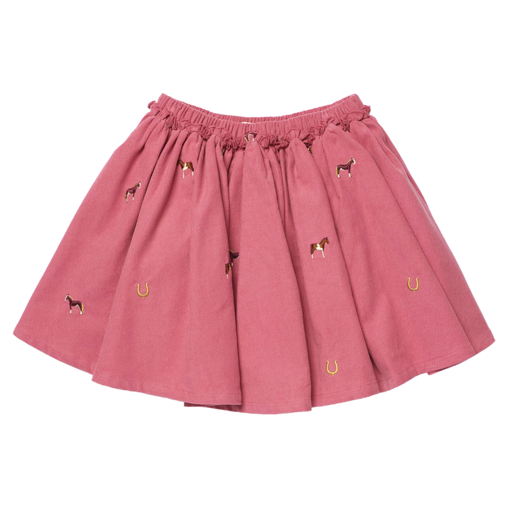 Pink Chicken Gianna Skirt - Horse Embroidery