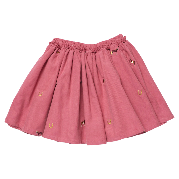 Pink Chicken Gianna Skirt - Horse Embroidery