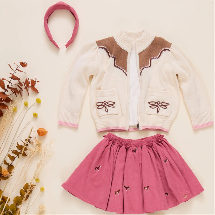 Pink Chicken Western Zip Sweater