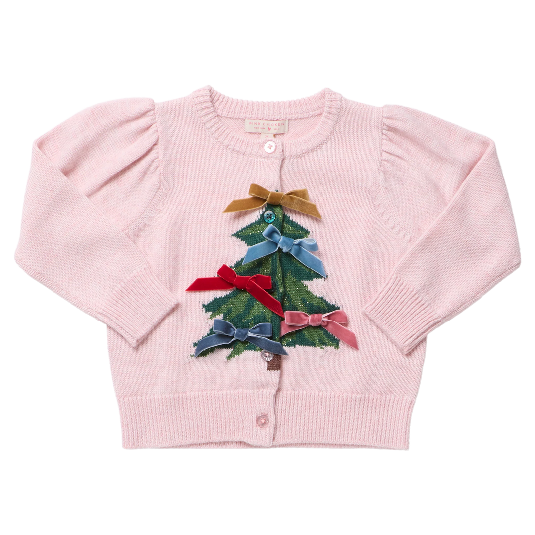 Pink Chicken Constance Sweater - Tree Bows
