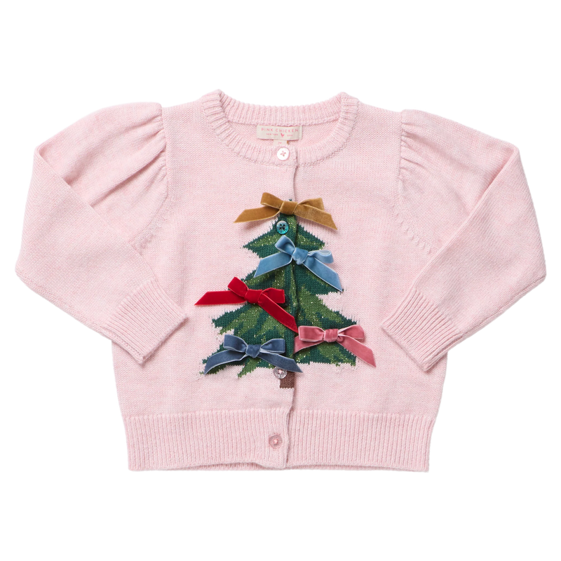 Pink Chicken Constance Sweater - Tree Bows