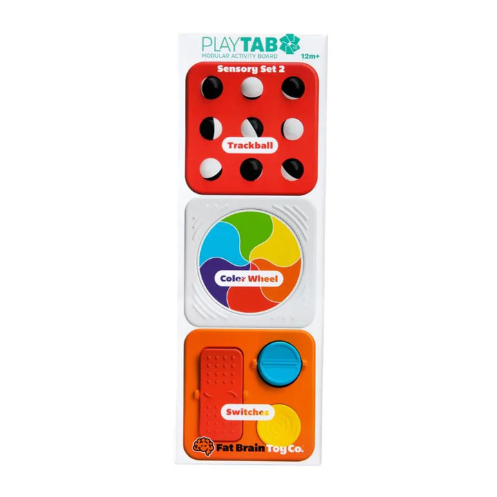 Fat Brain Toys PlayTab Sensory Set 2 (Trackball Tile, Color Wheel, Switches Tile)