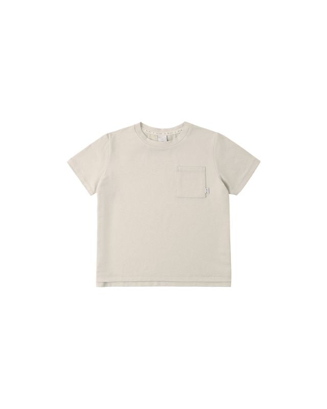 Rylee + Cru Cove Essential Pocket Tee - Heathered Pebble