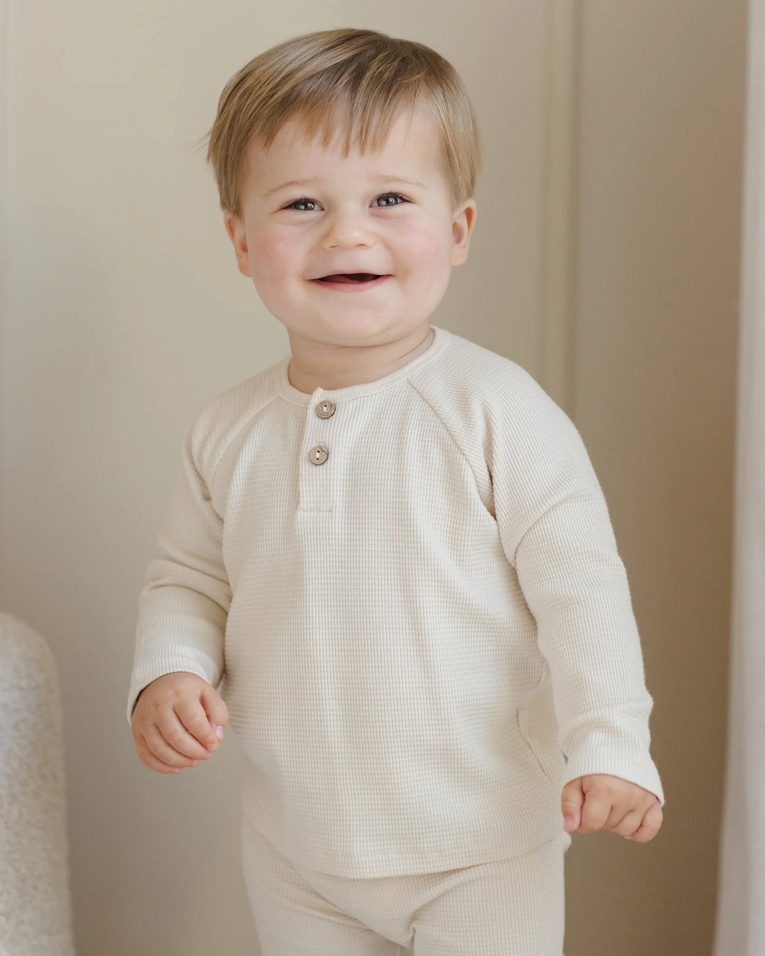 Quincy Mae Henely Knit Top - Natural