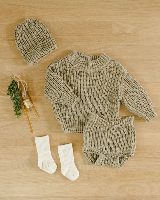 Quincy Mae Chunky Knit Beanie - Olive