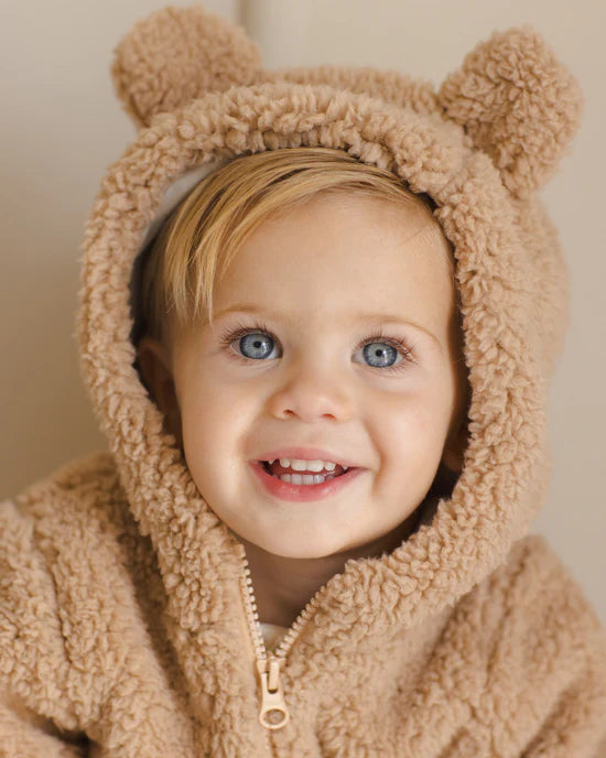 Quincy Mae Bear Jacket - Beige