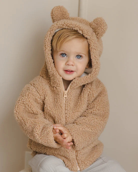 Quincy Mae Bear Jacket - Beige