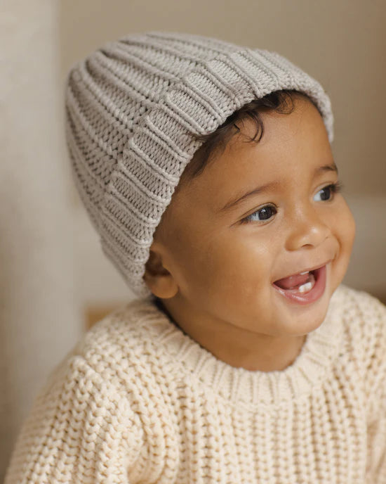 Quincy Mae Chunky Knit Beanie - Fog