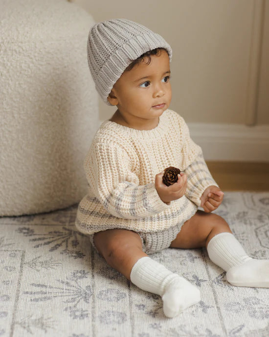 Quincy Mae Chunky Knit Beanie - Fog