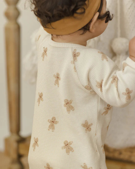 Quincy Mae Waffle Long Sleeve Jumpsuit - Gingerbread