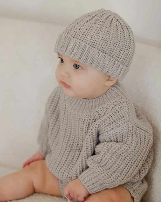 Quincy Mae Chunky Knit Beanie - Fog