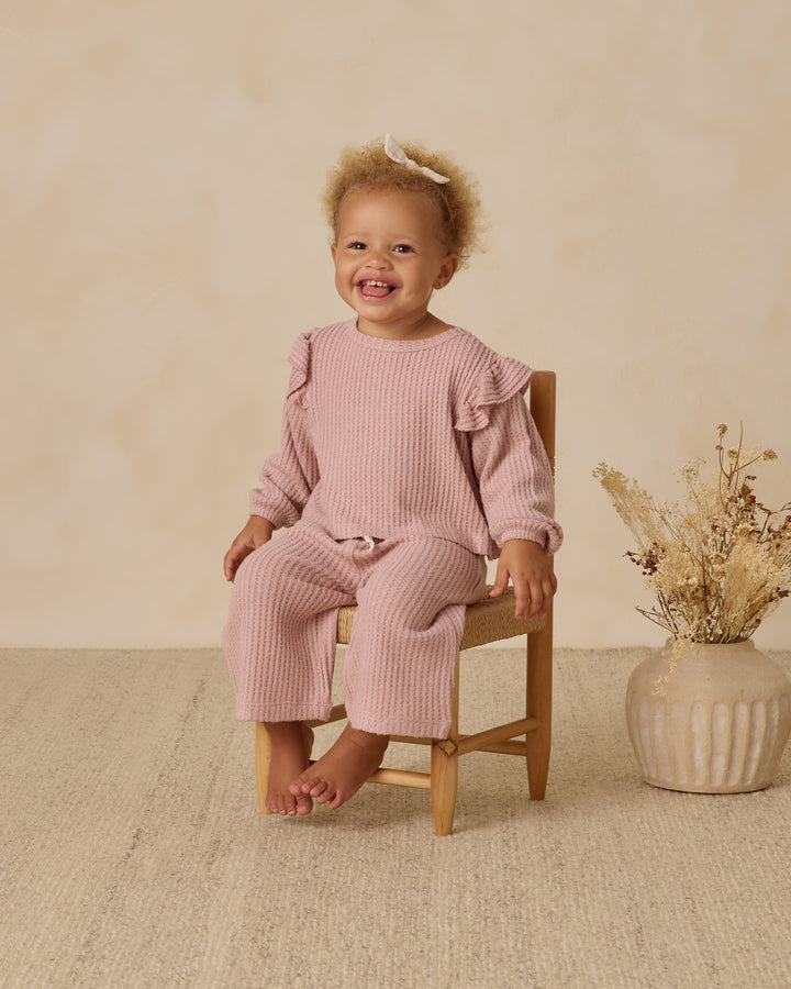 Quincy Mae Ruffle Cozy Set - Rose
