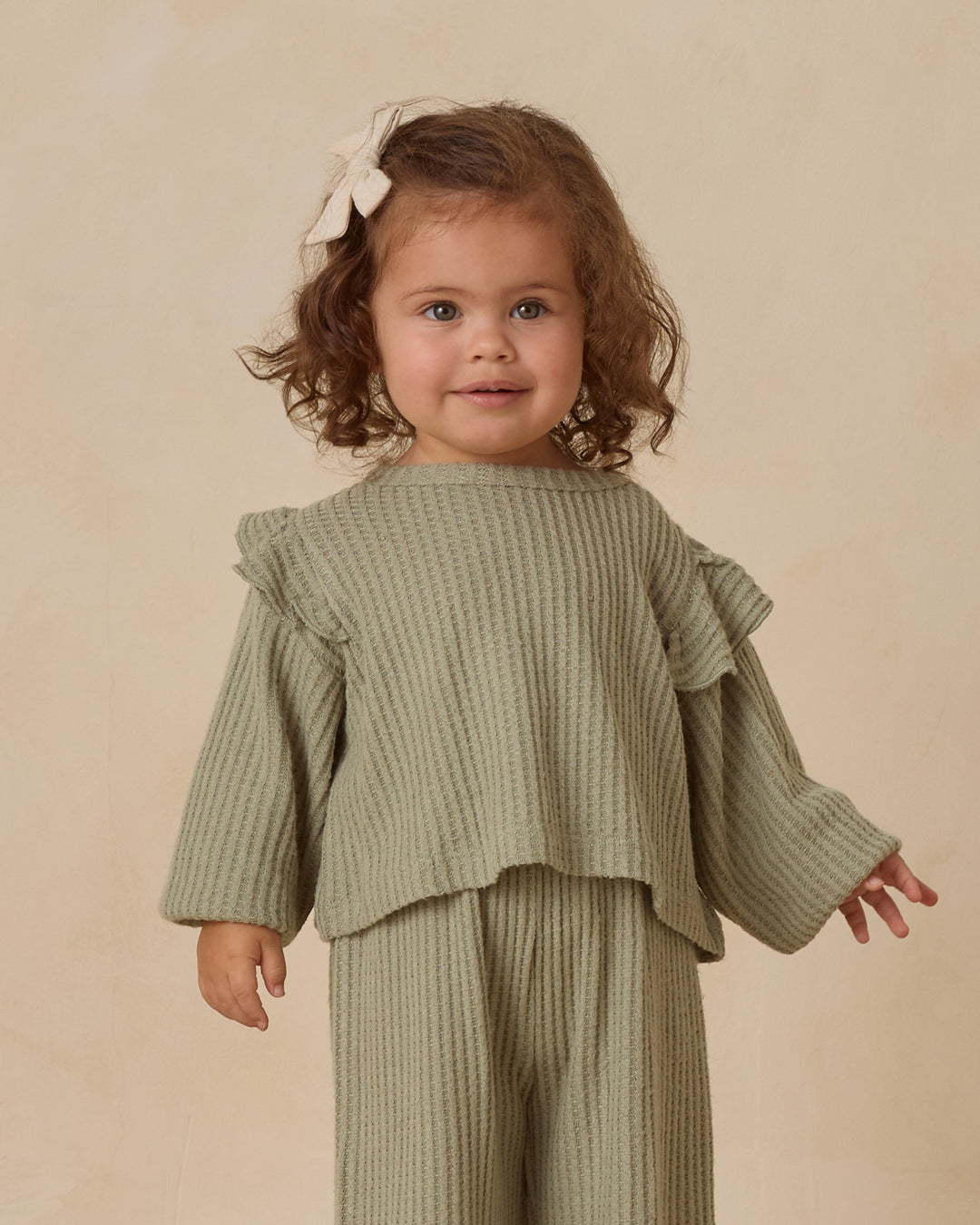 Quincy Mae Ruffle Cozy Set - Fern