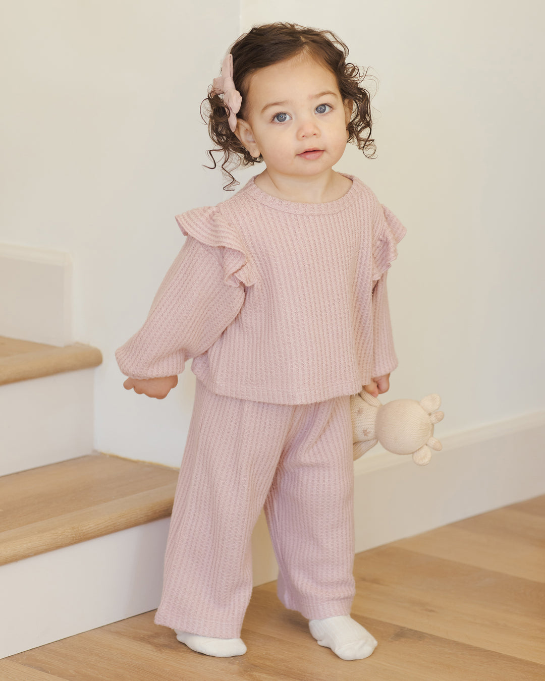 Quincy Mae Ruffle Cozy Set - Rose