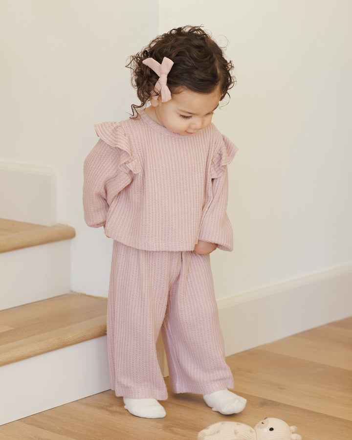 Quincy Mae Ruffle Cozy Set - Rose
