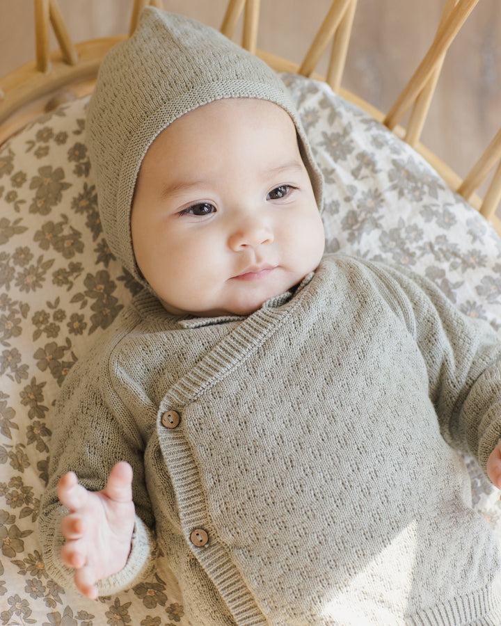 Quincy Mae Knit Wrap Top + Pant Set - Fern