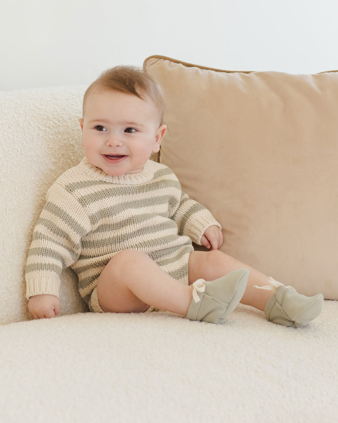 Quincy Mae Rex Sweater - Fern Stripe