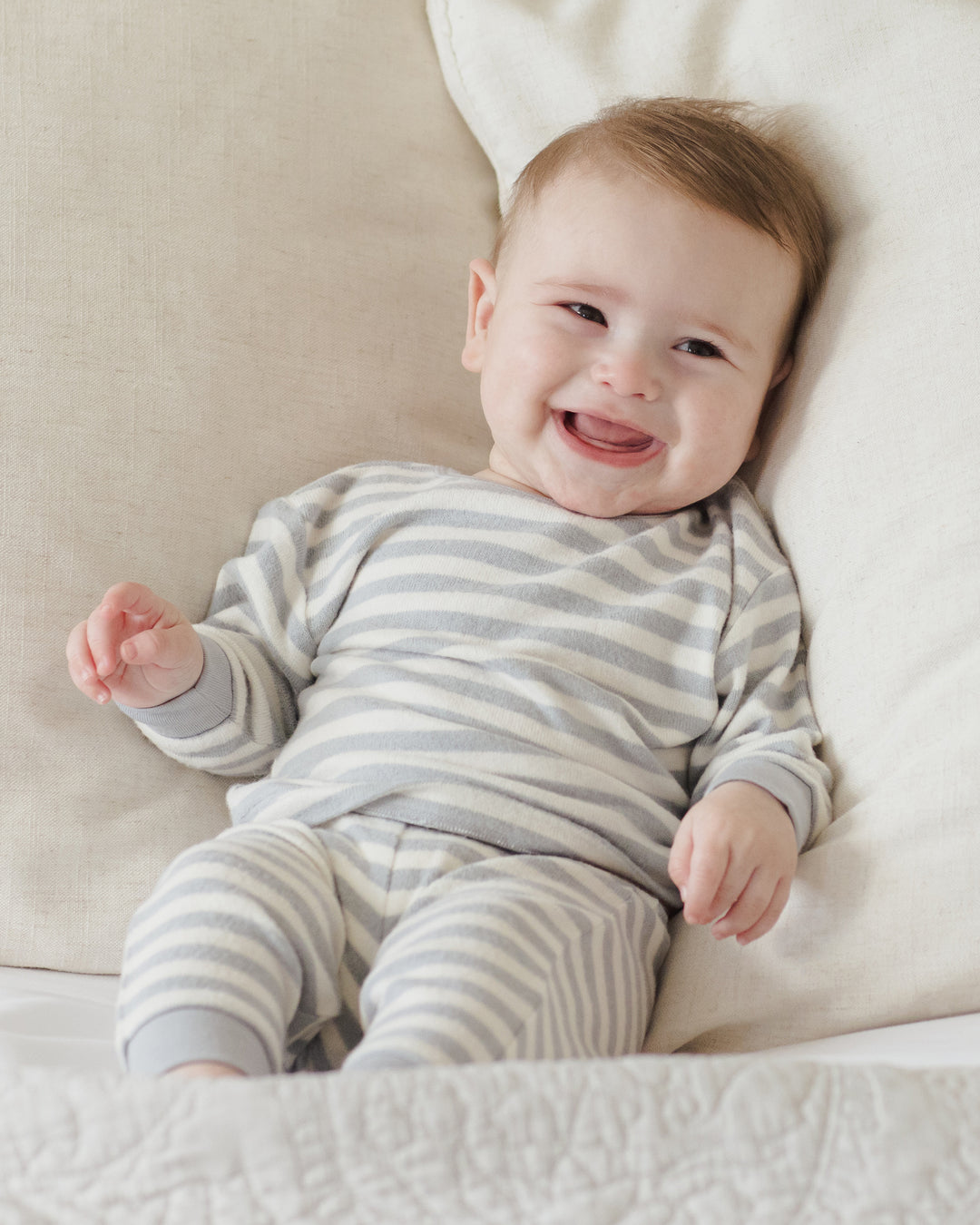 Quincy Mae Cozy Set - Blue Stripe