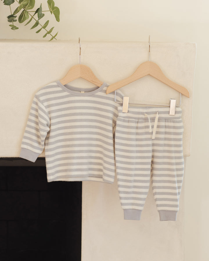 Quincy Mae Cozy Set - Blue Stripe