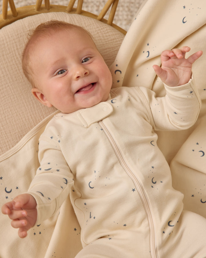 Quincy Mae Zip Long Sleeve Sleeper Footie - Moons
