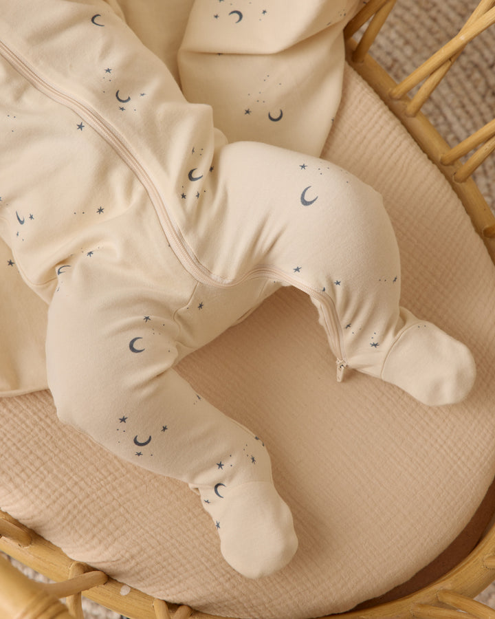 Quincy Mae Zip Long Sleeve Sleeper Footie - Moons