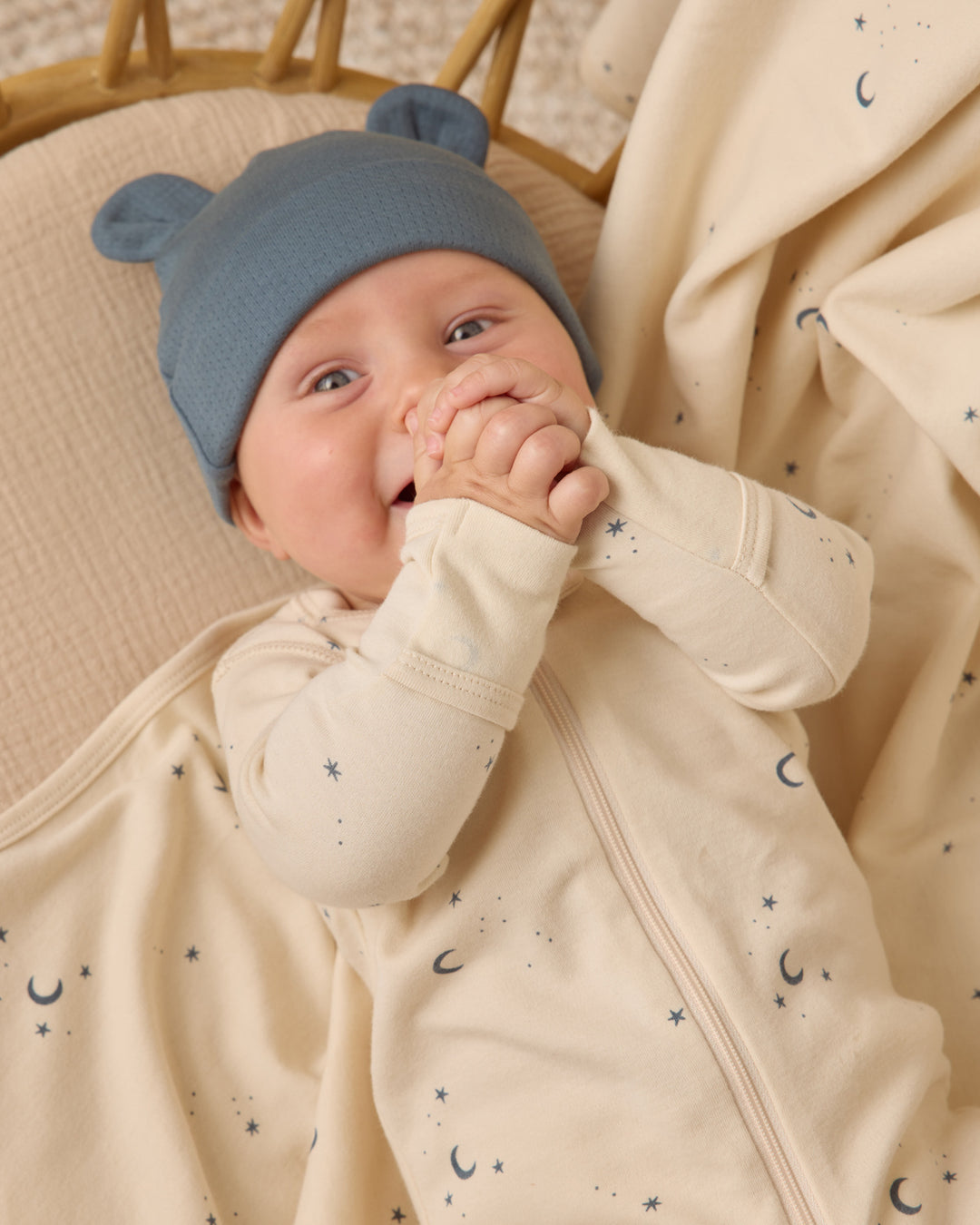 Quincy Mae Zip Long Sleeve Sleeper Footie - Moons