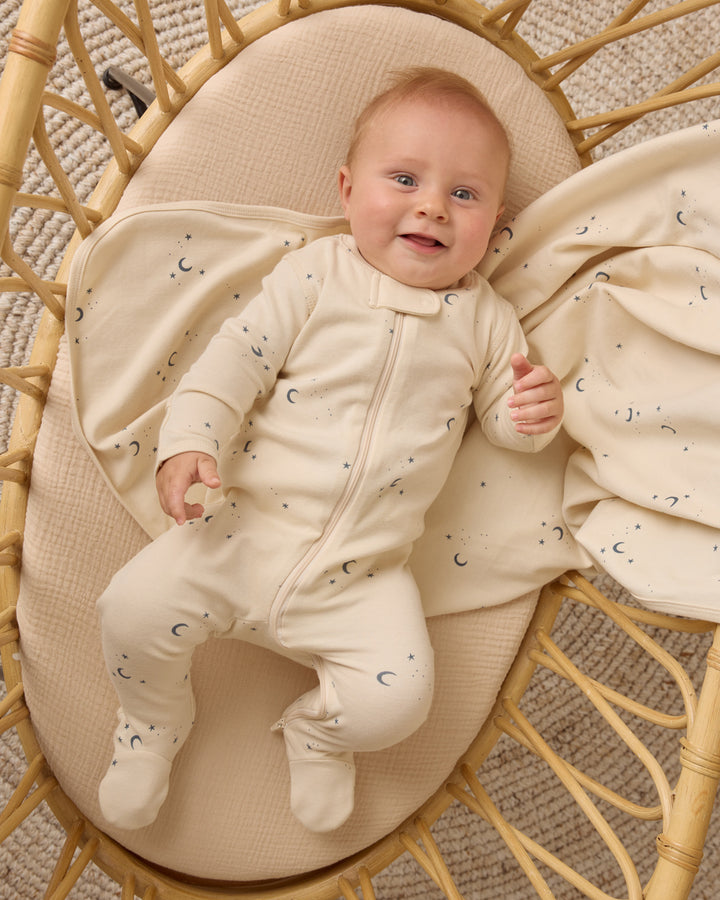 Quincy Mae Zip Long Sleeve Sleeper Footie - Moons