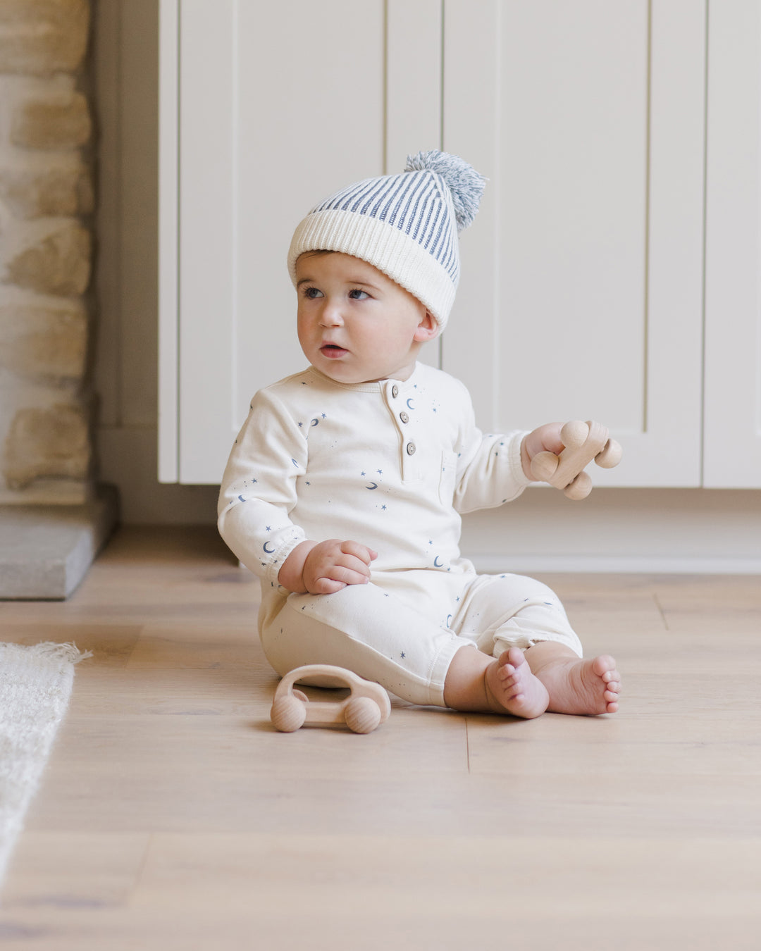 Quincy Mae Long Sleeve Pocket Jumpsuit - Moons