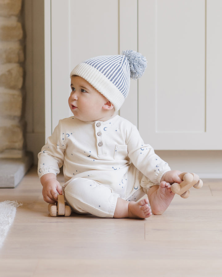 Quincy Mae Long Sleeve Pocket Jumpsuit - Moons