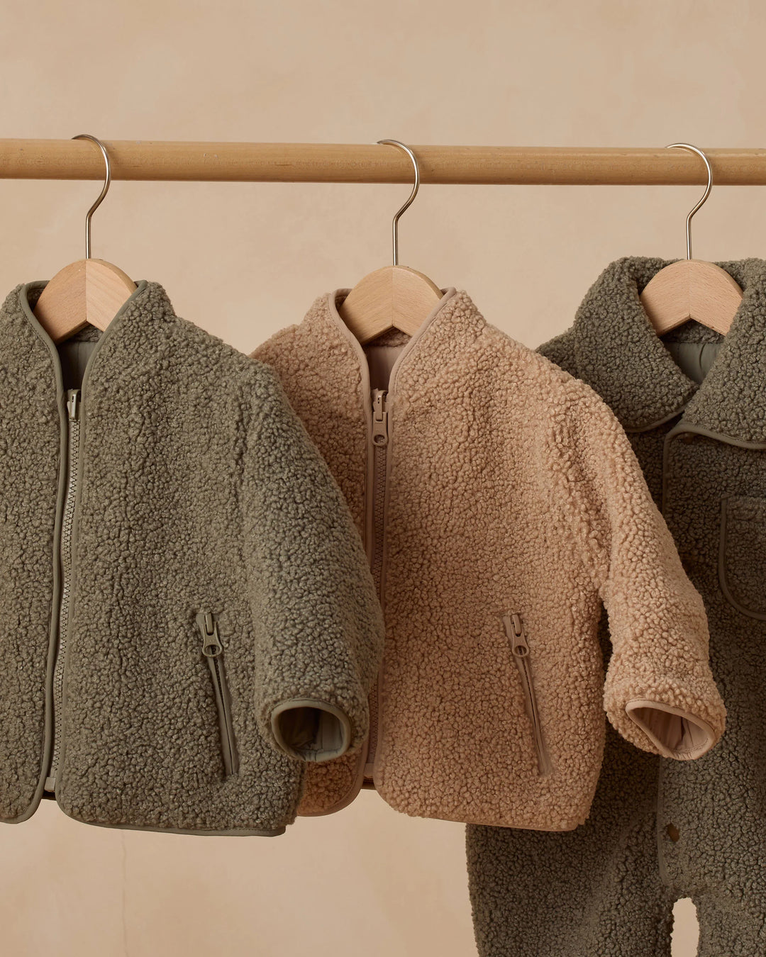 Quincy Mae Shearling Zip Jacket - Forest