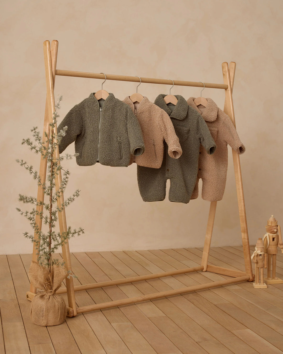 Quincy Mae Shearling Zip Jacket - Oat