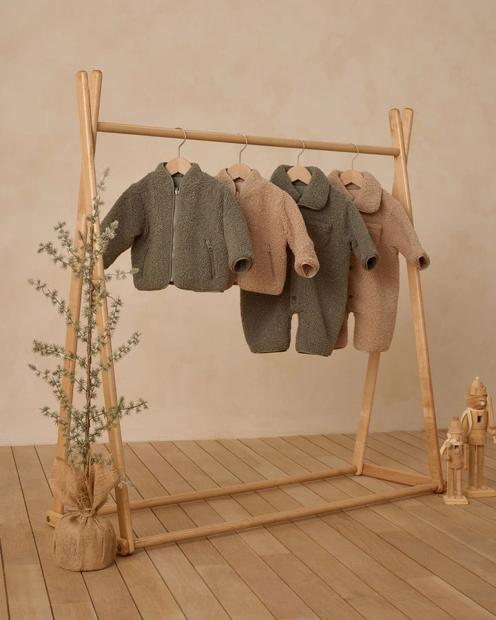 Quincy Mae Shearling Zip Jacket - Oat