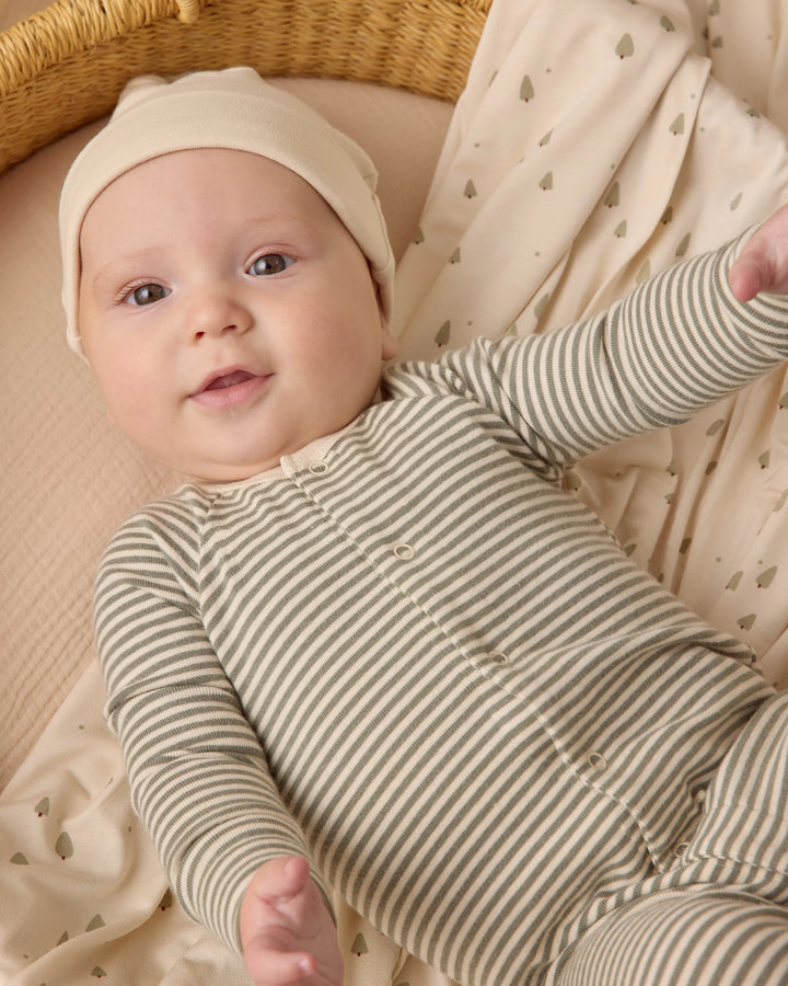 Quincy Mae Pointelle Long John - Forest Stripe