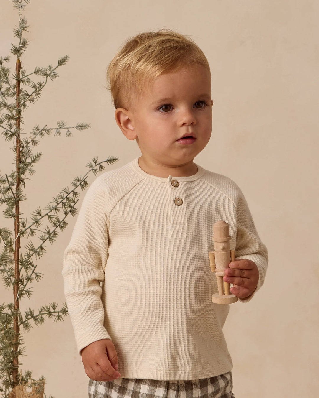 Quincy Mae Henely Knit Top - Natural