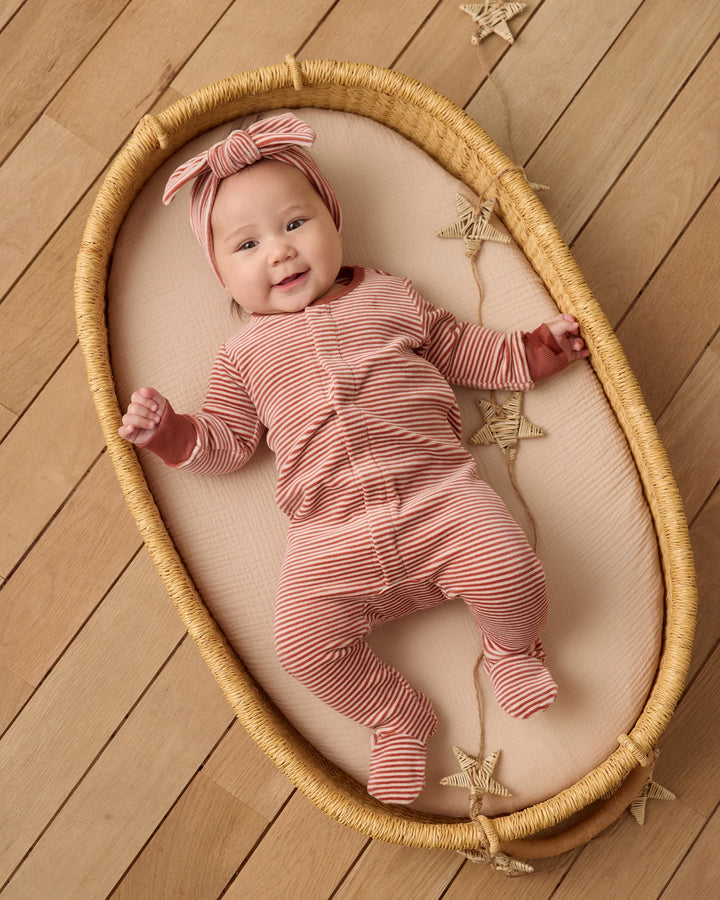Quincy Mae Hidden Snap Footie - Candy Stripe
