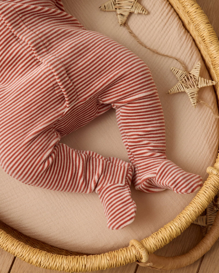 Quincy Mae Hidden Snap Footie - Candy Stripe