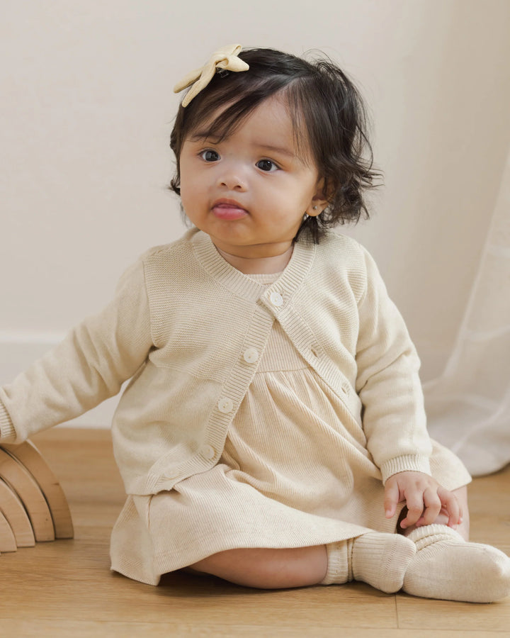 Quincy Mae Melange Socks - Oatmeal, Rose