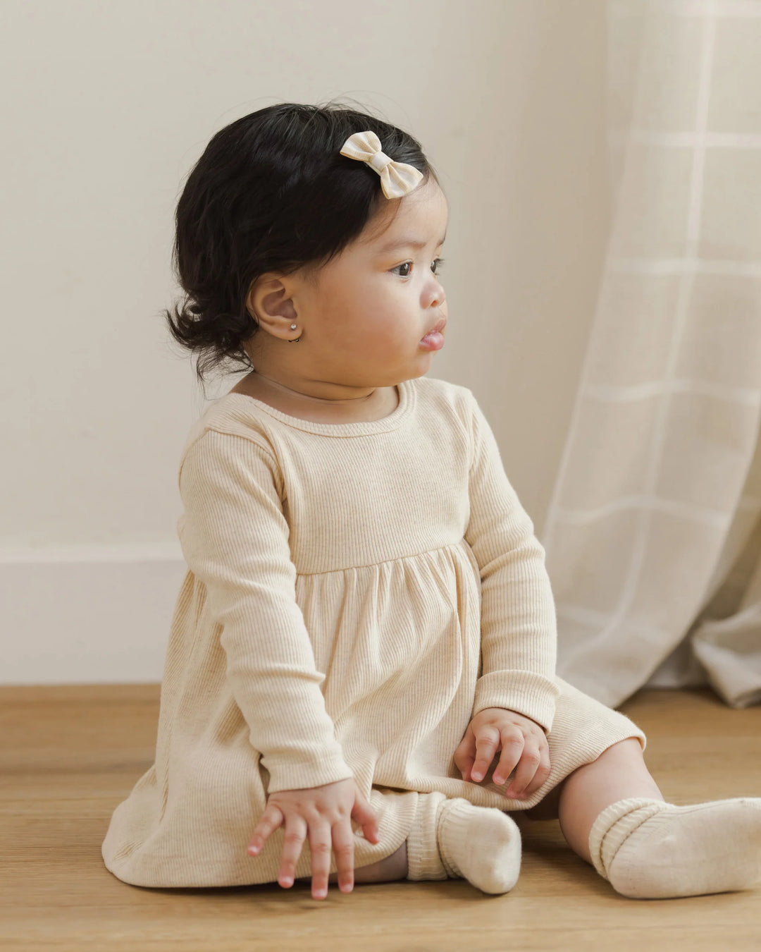 Quincy Mae Melange Socks - Oatmeal, Rose