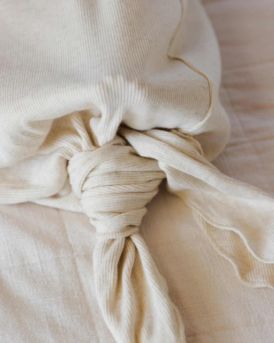 Quincy Mae Knotted Baby Gown + Hat - Oatmeal