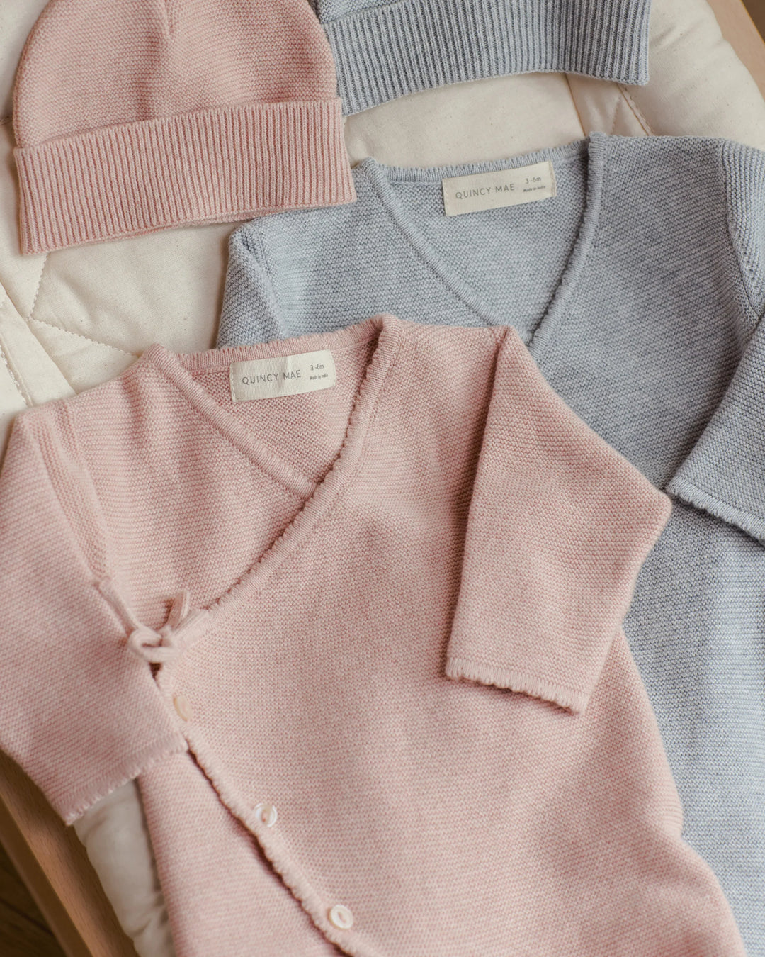 Quincy Mae Baby Beanie - Heathered Rose