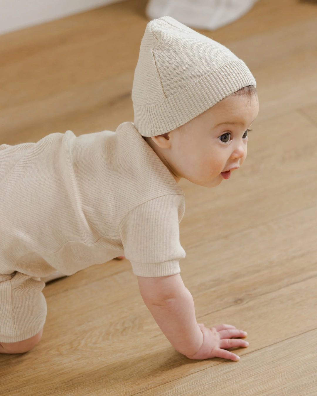Quincy Mae Baby Beanie - Heathered Natural