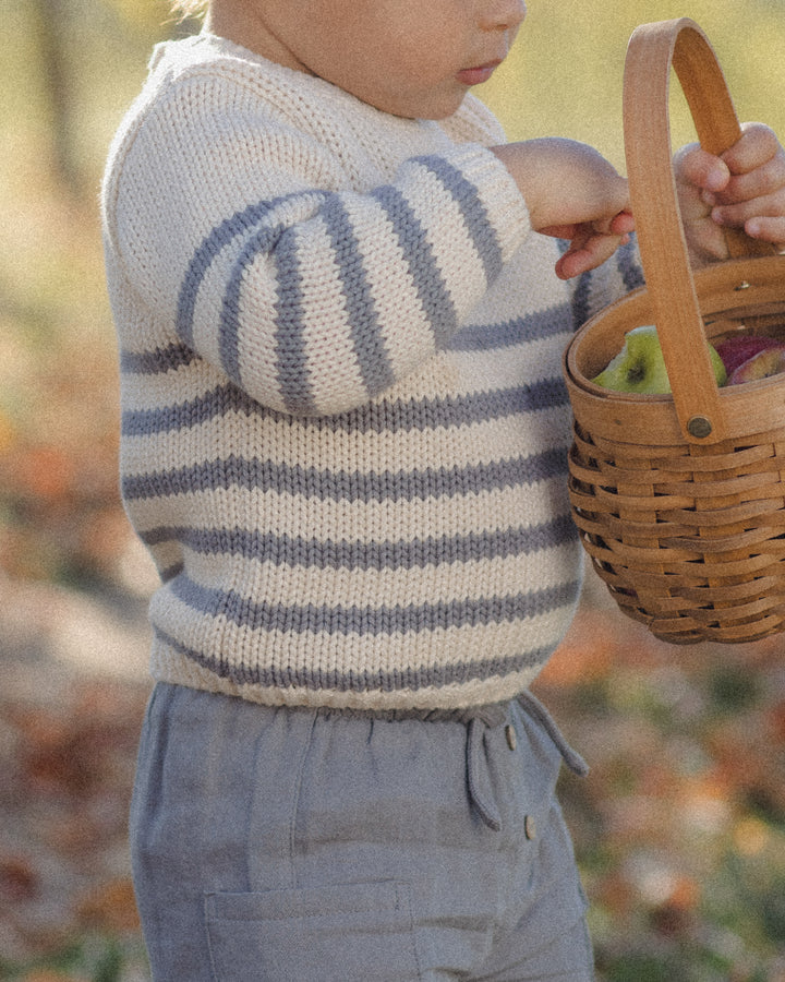 Quincy Mae Rex Sweater - Slate Stripe