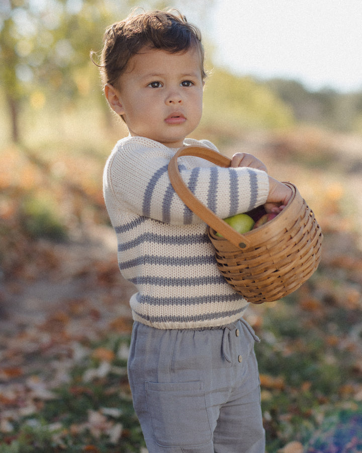 Quincy Mae Rex Sweater - Slate Stripe
