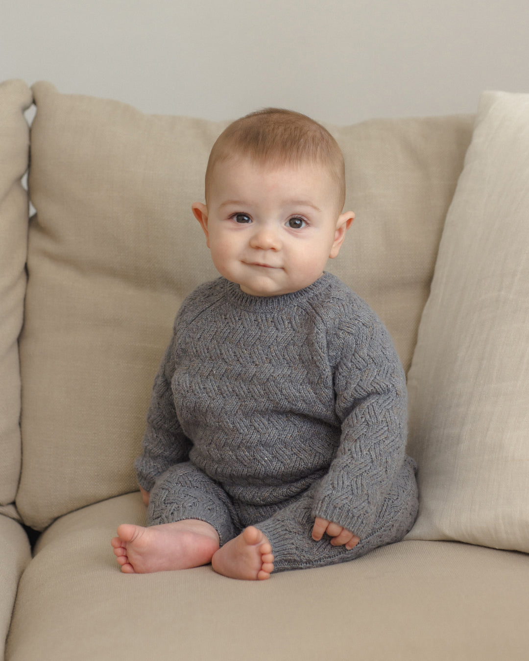 Quincy Mae Cozy Heather Knit Jumpsuit - Heathered Slate