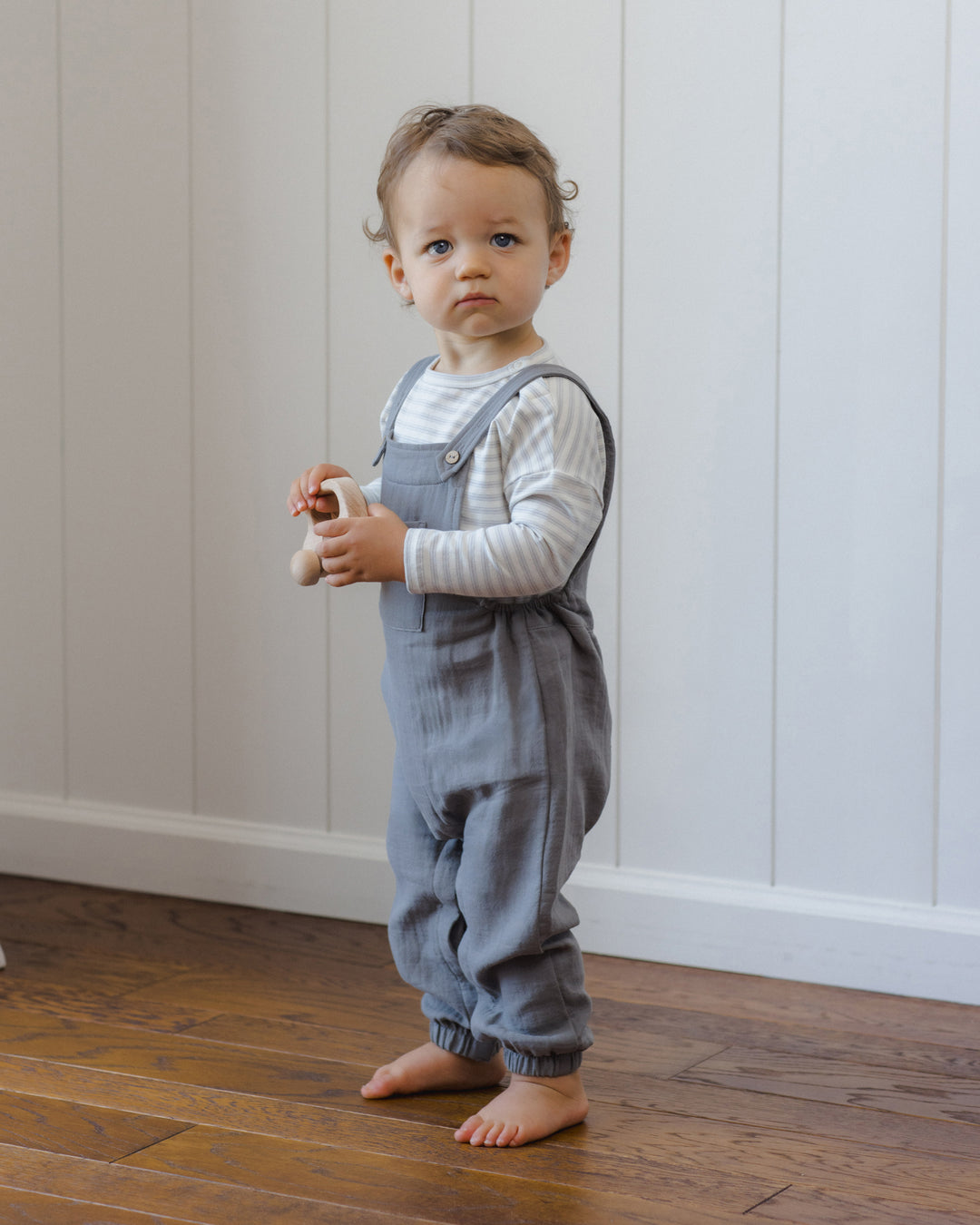 Quincy Mae Baby Overall - Slate