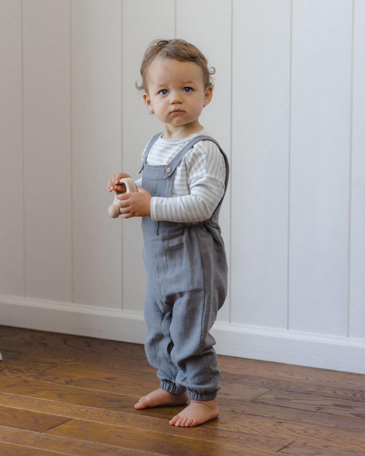 Quincy Mae Baby Overall - Slate