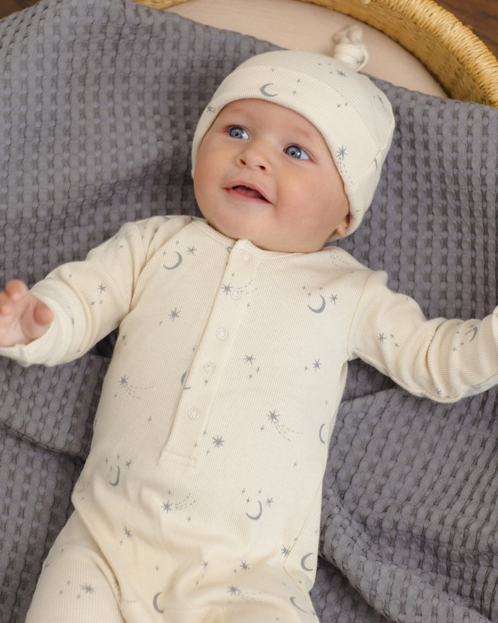 Quincy Mae Ribbed Baby Jumpsuit - Celestial