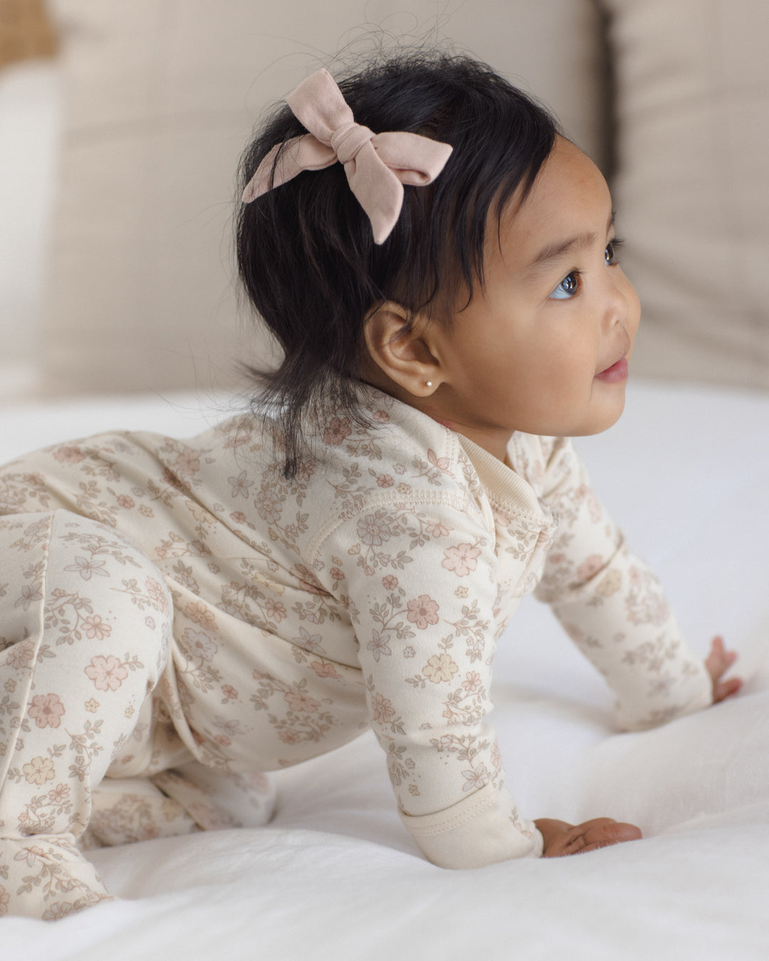 Quincy Mae Zip Long Sleeve Sleeper Footie - Floral Vine