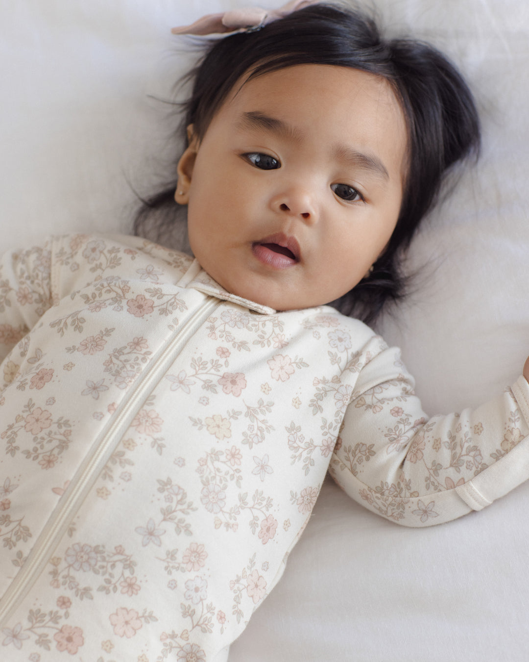 Quincy Mae Zip Long Sleeve Sleeper Footie - Floral Vine