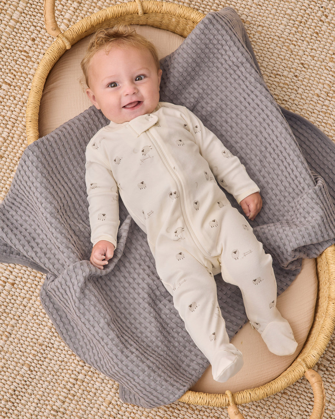 Quincy Mae Zip Long Sleeve Sleeper Footie - Sheep